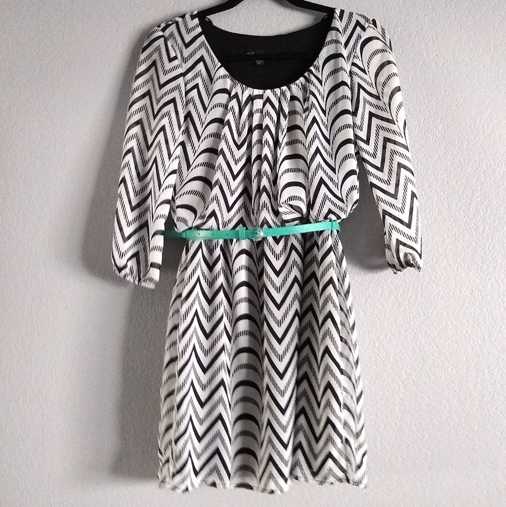 Black & White Patterned Dress
